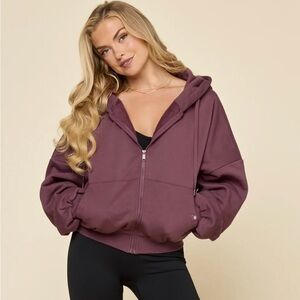 POPFLEX Zip Cloud Deep Plum Hoodie